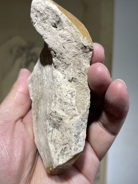 古玩陶瓷館藏級元末明初黃釉龍紋瓦當【官造】拍賣,當前價格299元