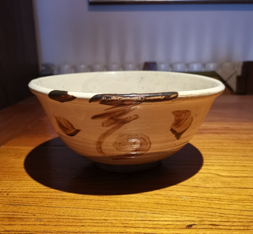 古玩陶瓷元末明初.磁州窯白地黑花福壽紋大碗拍賣，當前價格698元