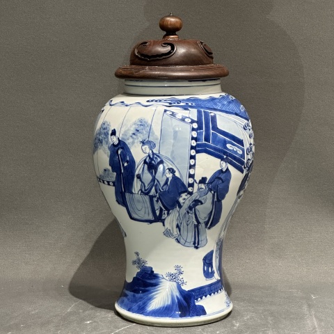 古玩陶瓷清康熙青花人物鳳尾尊拍賣，當前價格57000元