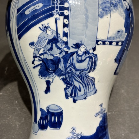 古玩陶瓷清康熙青花人物鳳尾尊拍賣，當前價格57000元