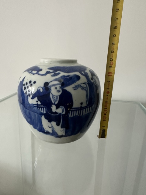 古玩陶瓷青花人物故事紋茶葉罐拍賣，當前價格1680元