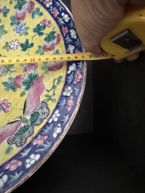 古玩陶瓷粉彩瓜瓞綿綿圖大盤拍賣,當前價格6900元