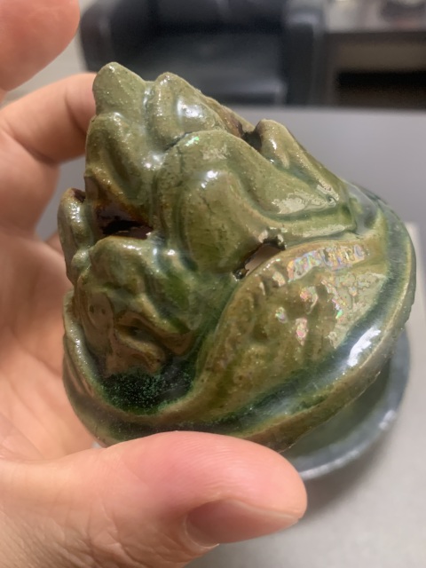 古玩陶瓷漢代綠釉博山爐拍賣，當前價格18000元