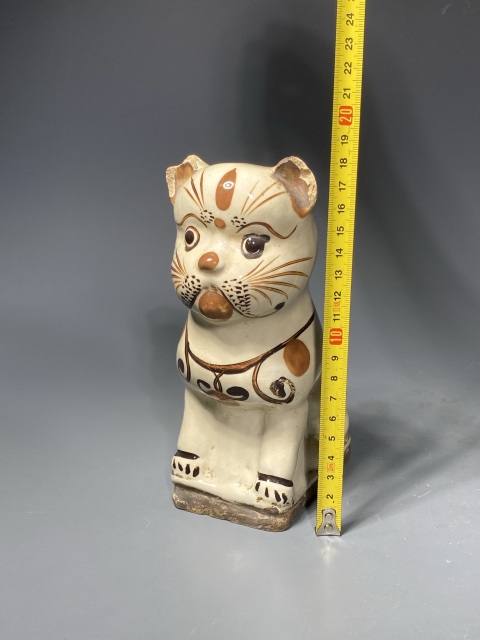 古玩陶瓷白地褐彩貓形擺件拍賣,當前價格0元