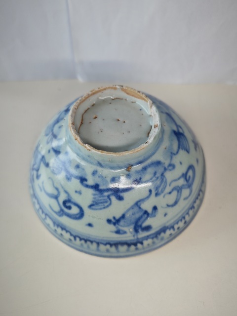 古玩陶瓷明中·青花海馬紋碗一對拍賣,當前價格6666元