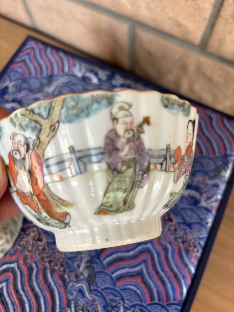 古玩陶瓷清 咸豐八仙圖人物紋粉彩蓋碗拍賣，當前價格22000元