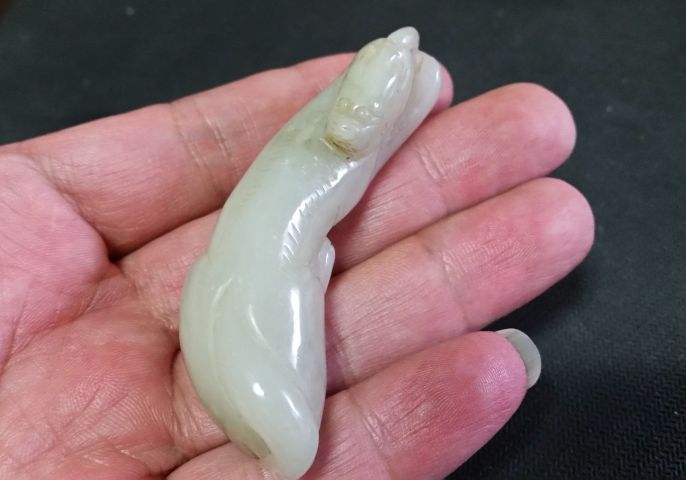 古玩玉器和田玉雕“瑞獸”拍賣,當前價格480元