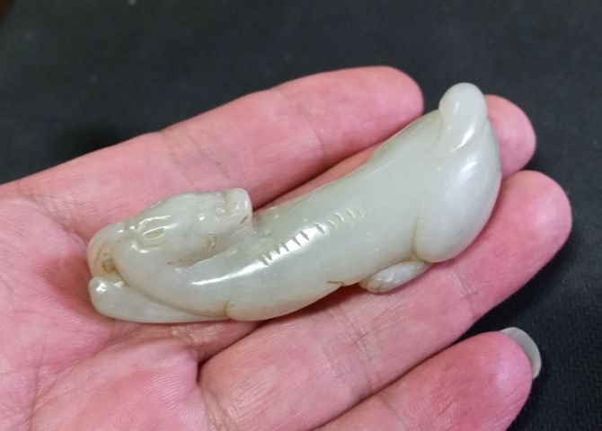 古玩玉器和田玉雕“瑞獸”拍賣,當前價格480元