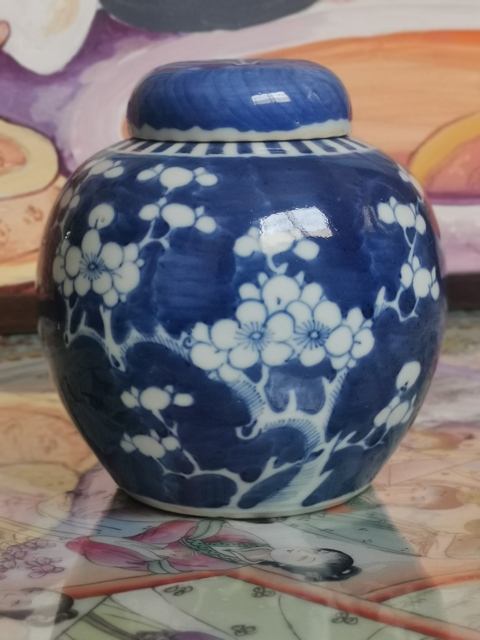 古玩陶瓷青花冰梅圖蓋罐拍賣，當前價格1688元