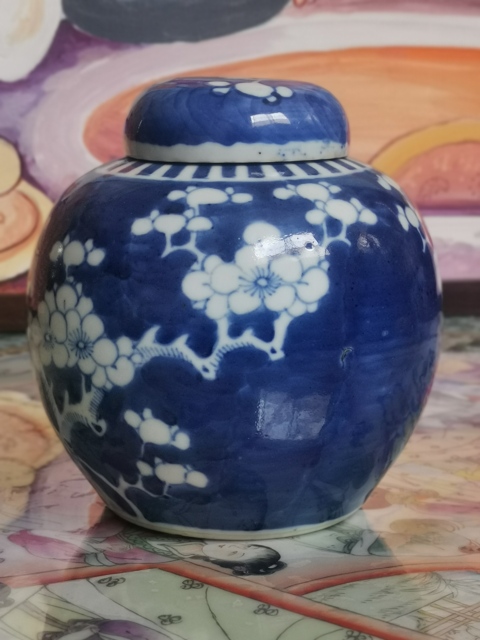 古玩陶瓷青花冰梅圖蓋罐拍賣，當前價格1688元