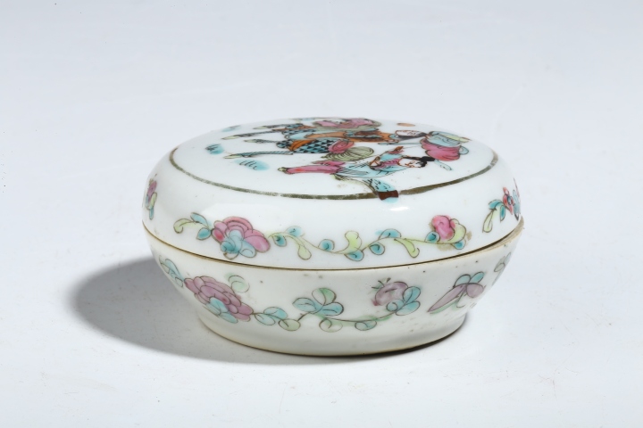 古玩陶瓷晚清 文房器 粉彩麒麟送子印泥盒拍賣(mài),當(dāng)前價(jià)格1680元