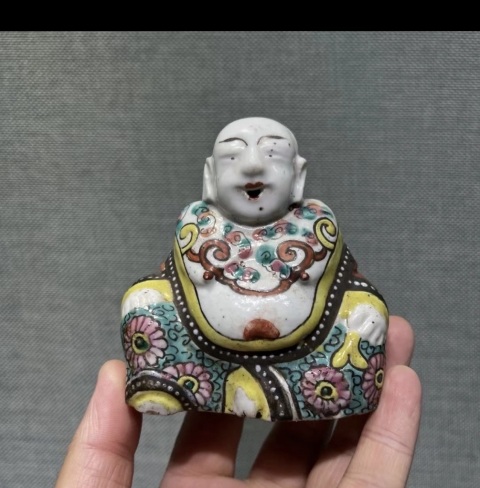 古玩陶瓷乾隆粉彩彌勒佛坐像拍賣，當前價格5888元