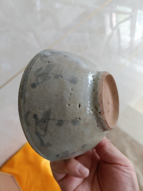古玩陶瓷元末明初青花嬰戲圖茶盞拍賣,當前價格198元