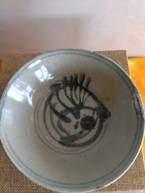 古玩陶瓷元末明初青花花卉紋茶碗拍賣,當前價格398元