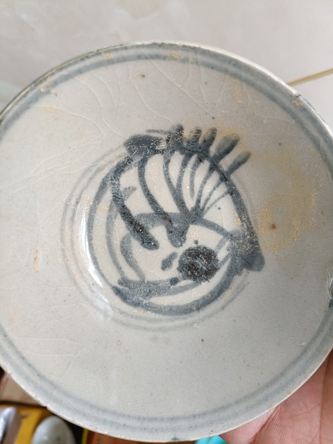 古玩陶瓷元末明初青花花卉紋茶碗拍賣,當前價格398元