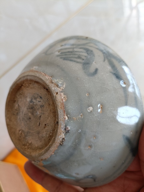 古玩陶瓷元末明初青花花卉紋茶碗拍賣,當前價格398元