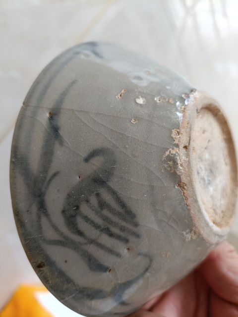 古玩陶瓷元末明初青花花卉紋茶碗拍賣,當前價格398元