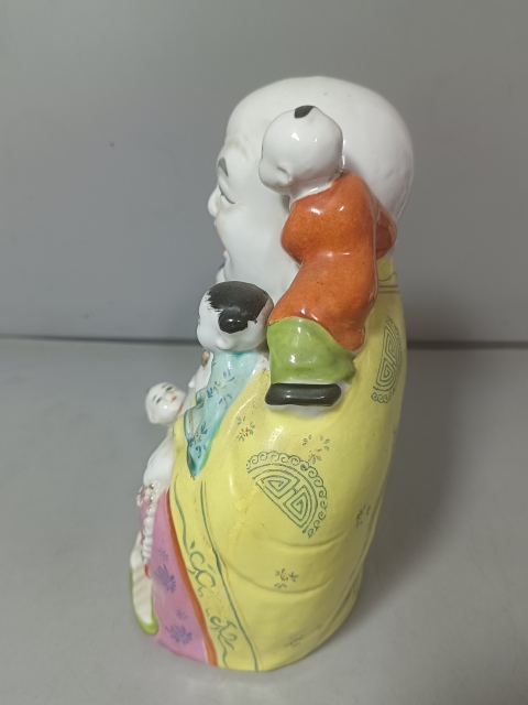 古玩陶瓷粉彩五子彌勒佛塑像拍賣，當前價格180元