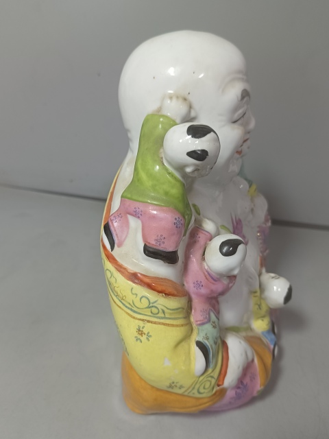 古玩陶瓷粉彩五子彌勒佛塑像拍賣，當前價格180元