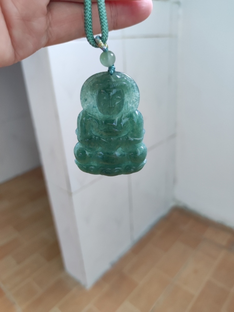 古玩玉器天然翡翠觀音掛件拍賣，當(dāng)前價(jià)格360元