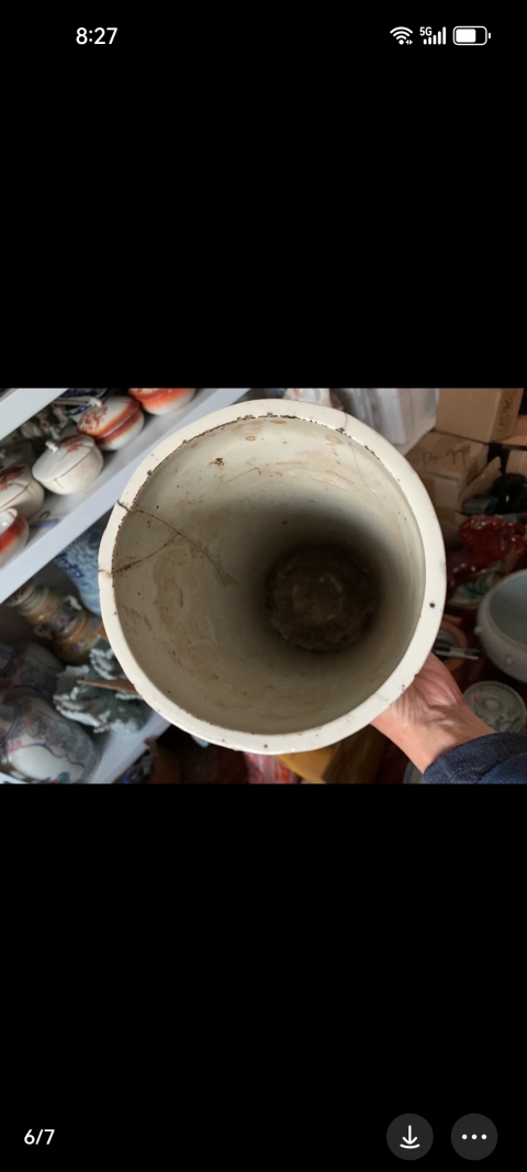 古玩陶瓷民國粉彩帽筒一對兒的。那個單個的不賣。拍賣,當前價格777元