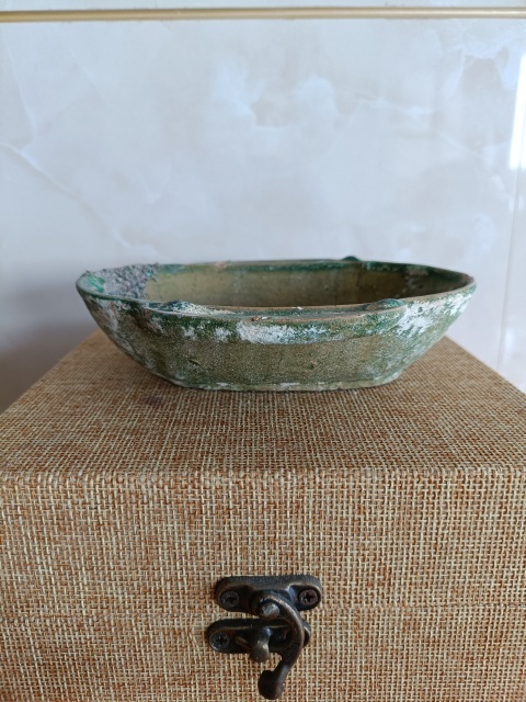 古玩陶瓷館藏級珍品漢代綠釉羽殤杯拍賣,當前價格1880元