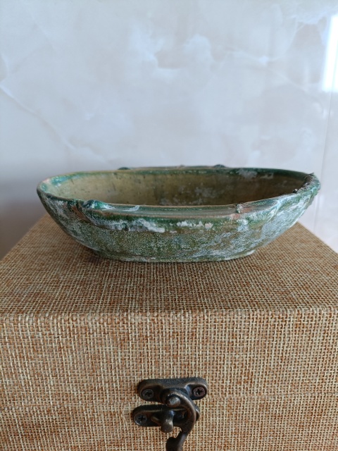 古玩陶瓷館藏級珍品漢代綠釉羽殤杯拍賣,當前價格1880元
