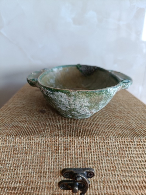 古玩陶瓷館藏級珍品漢代綠釉羽殤杯拍賣,當前價格1880元