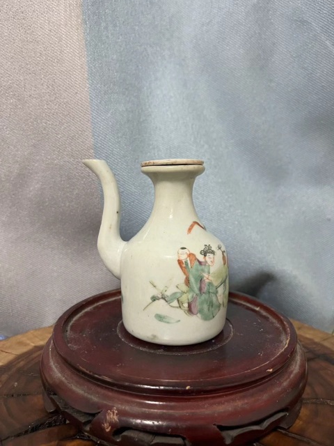 古玩陶瓷晚清粉彩無(wú)柄壺拍賣，當(dāng)前價(jià)格899元