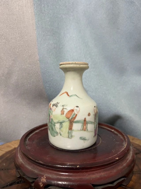 古玩陶瓷晚清粉彩無(wú)柄壺拍賣，當(dāng)前價(jià)格899元