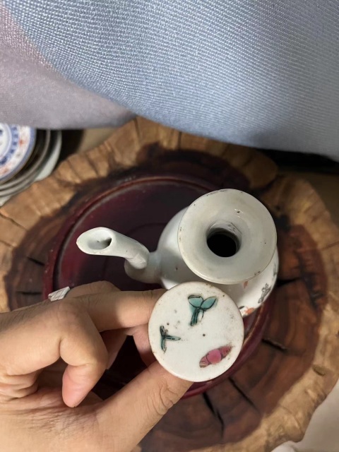 古玩陶瓷晚清粉彩無(wú)柄壺拍賣，當(dāng)前價(jià)格899元
