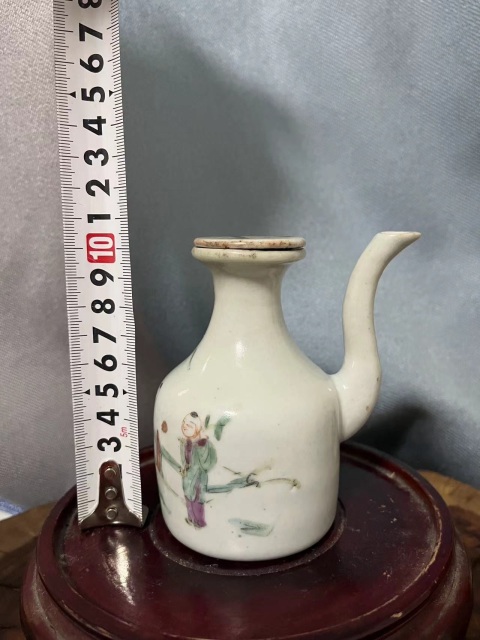 古玩陶瓷晚清粉彩無(wú)柄壺拍賣，當(dāng)前價(jià)格899元