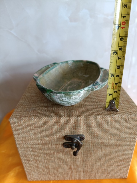 古玩陶瓷館藏級珍品漢代綠釉羽殤杯拍賣,當前價格1880元