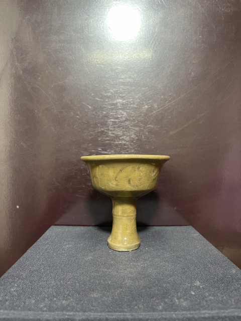 古玩陶瓷元未明初龍泉窯青釉高足杯拍賣,當前價格15500元