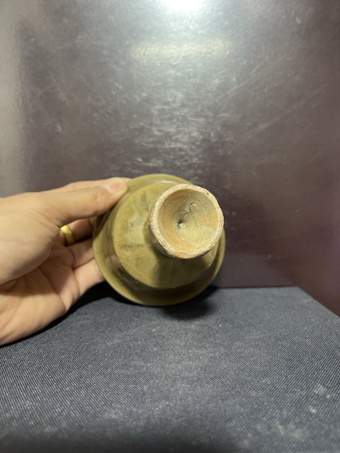 古玩陶瓷元未明初龍泉窯青釉高足杯拍賣,當前價格15500元