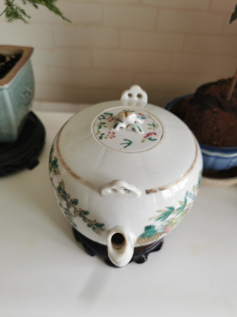 古玩陶瓷粉彩一品富貴紋茶壺拍賣，當前價格2600元