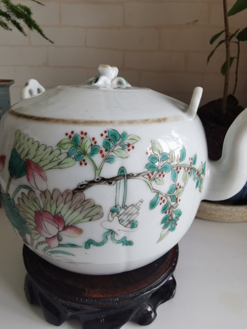 古玩陶瓷粉彩一品富貴紋茶壺拍賣，當前價格2600元