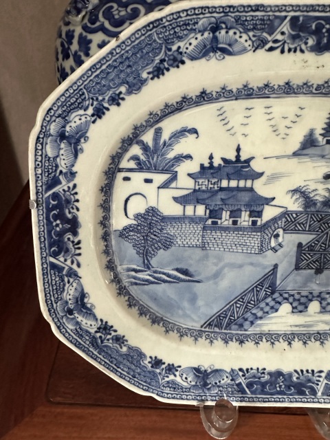 古玩陶瓷青花山水人物紋八方盤拍賣,當前價格4680元