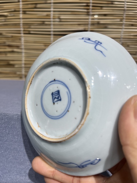 古玩陶瓷鐵線描鳳紋青花盤拍賣,當前價格1800元