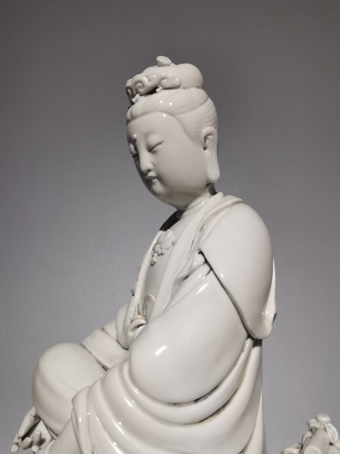 古玩陶瓷何朝宗款老德化窯觀音大像拍賣，當前價格5800元