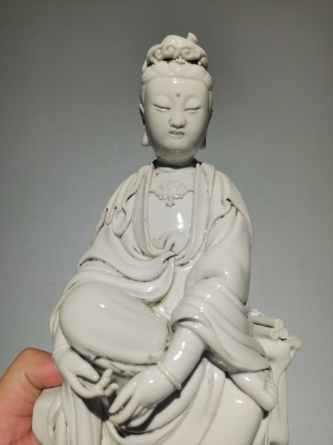 古玩陶瓷何朝宗款老德化窯觀音大像拍賣，當前價格5800元