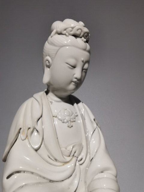 古玩陶瓷何朝宗款老德化窯觀音大像拍賣，當前價格5800元