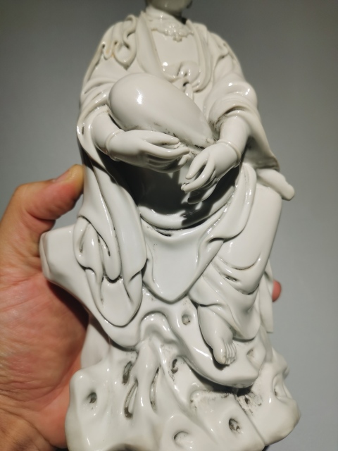 古玩陶瓷何朝宗款老德化窯觀音大像拍賣，當前價格5800元