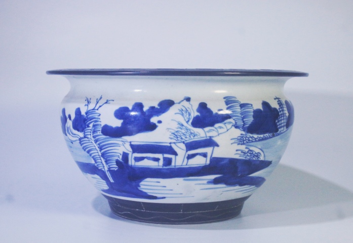 古玩陶瓷清中·青花山水青花爐拍賣，當前價格2500元