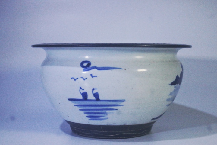古玩陶瓷清中·青花山水青花爐拍賣，當前價格2500元
