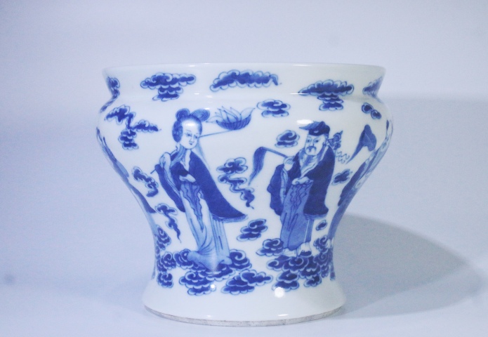 古玩陶瓷晚清·青花八仙人物馬蹄尊拍賣，當(dāng)前價(jià)格5500元