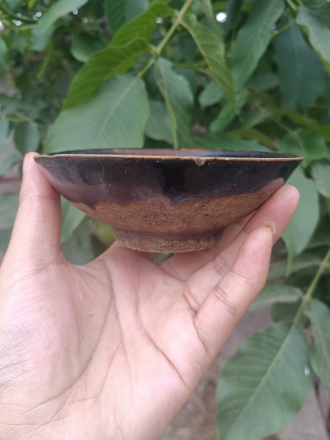 古玩陶瓷元代～磁州窯窯變黑釉茶盞拍賣，當前價格2980元