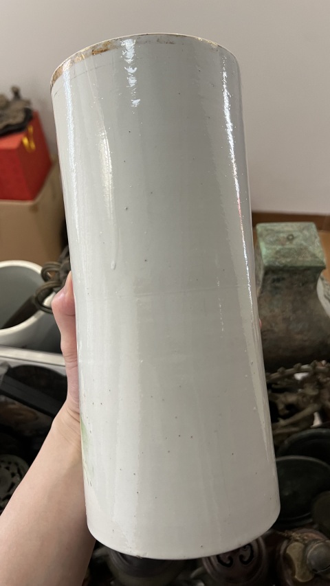 古玩陶瓷民國鹿紋帽筒拍賣，當前價格699元
