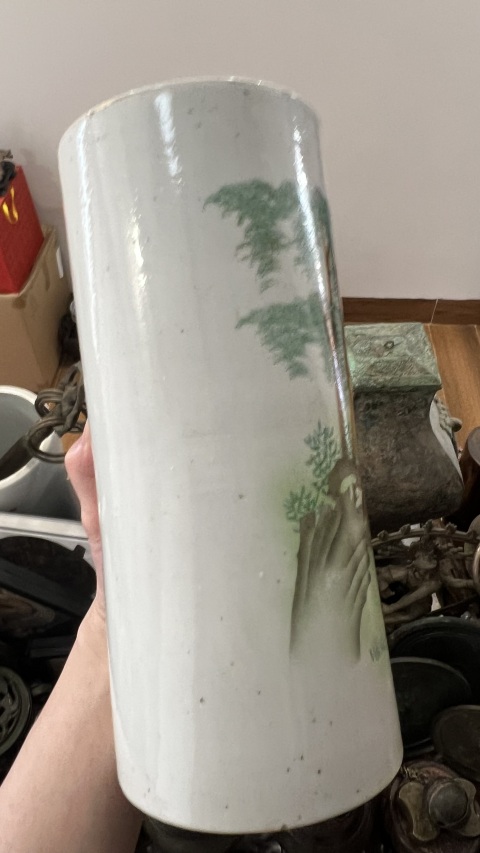 古玩陶瓷民國鹿紋帽筒拍賣，當前價格699元