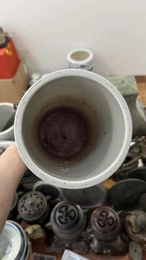 古玩陶瓷民國鹿紋帽筒拍賣，當前價格699元